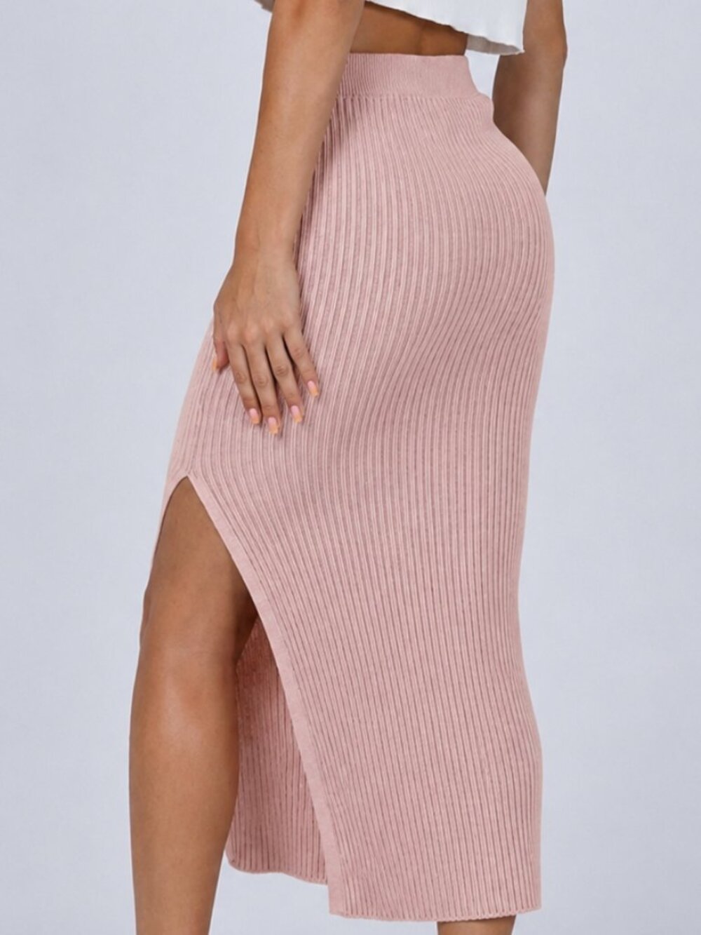 Cotton On Blush Pink Women's Ribbed Maxi Skirt X-Large - Picture 2 of 10